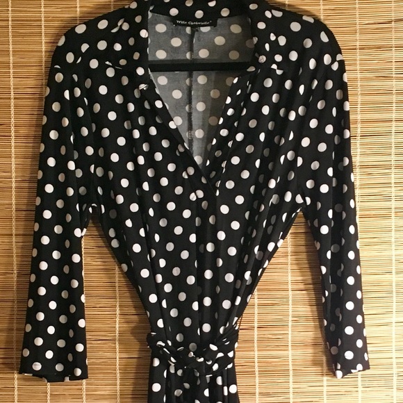 💍 Vintage Retro Polka Dot Wrap-style Dress - Picture 3 of 8